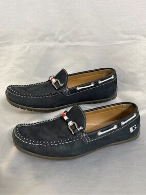 Riomar Men's Navy Blue Suede Leather Loafer Shoes US 9.5 EU 42.5 Boat Nautical